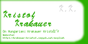 kristof krakauer business card